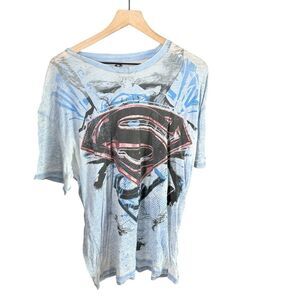 Superman Blue & White Graphic T-Shirt
